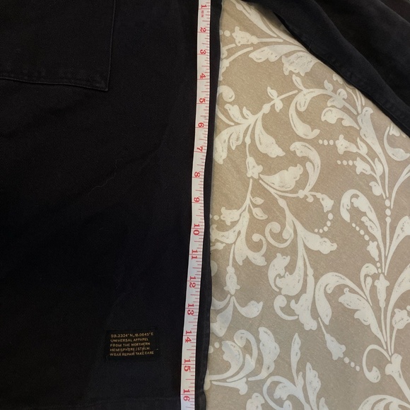 H&M Men’s Washed Black Work Jacket – Relaxed Fit Cargo Trucker, 100% Cotton - Picture 7 of 9